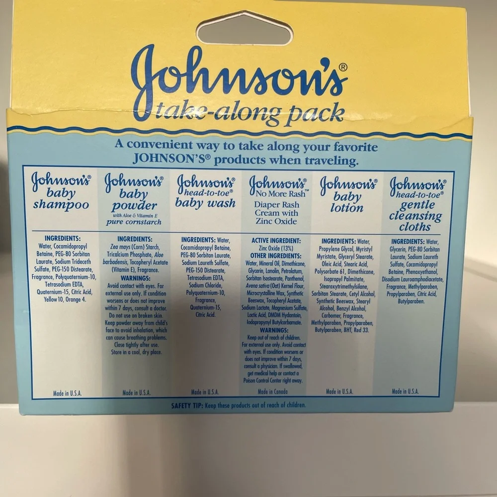 NWT 2X Original Johnson's Take-Along Pack - Includes 6 items Travel Size